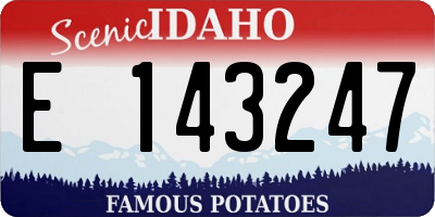 ID license plate E143247