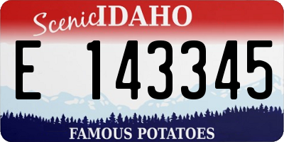 ID license plate E143345