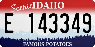 ID license plate E143349