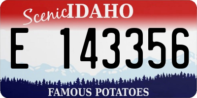 ID license plate E143356