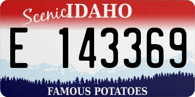 ID license plate E143369