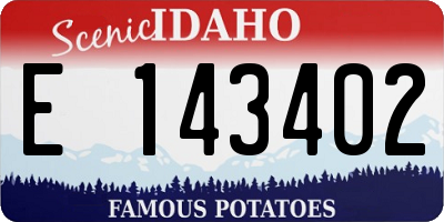 ID license plate E143402