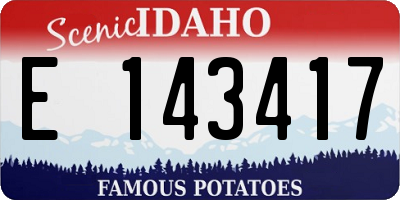ID license plate E143417