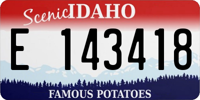 ID license plate E143418
