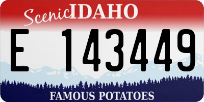 ID license plate E143449