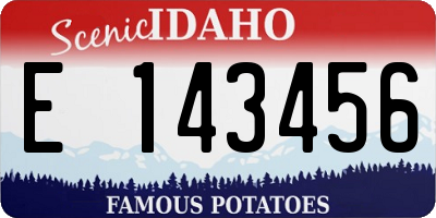 ID license plate E143456