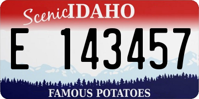 ID license plate E143457