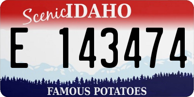 ID license plate E143474