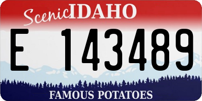 ID license plate E143489