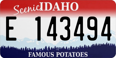 ID license plate E143494