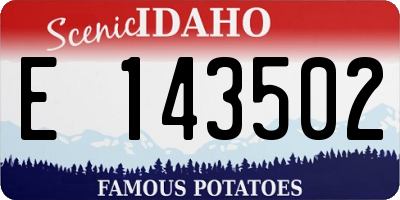 ID license plate E143502