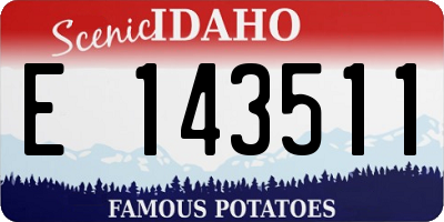 ID license plate E143511