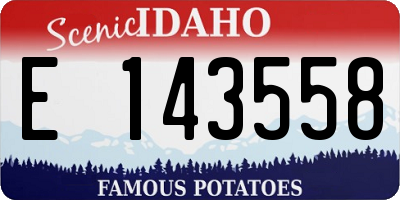 ID license plate E143558