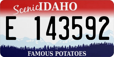 ID license plate E143592