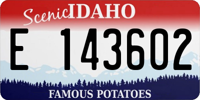 ID license plate E143602