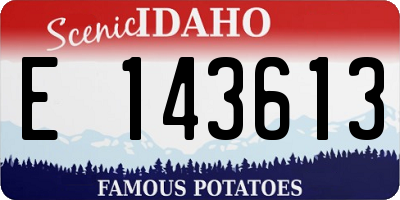 ID license plate E143613