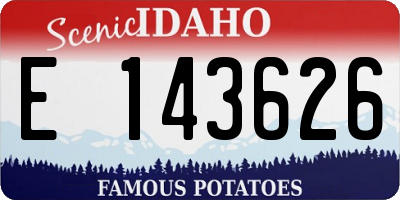 ID license plate E143626