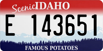 ID license plate E143651