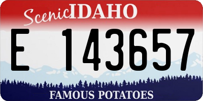 ID license plate E143657