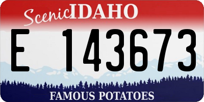 ID license plate E143673