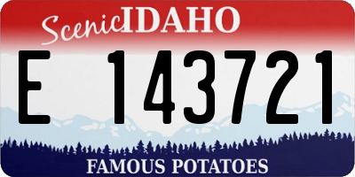 ID license plate E143721
