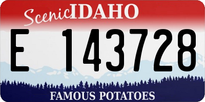 ID license plate E143728