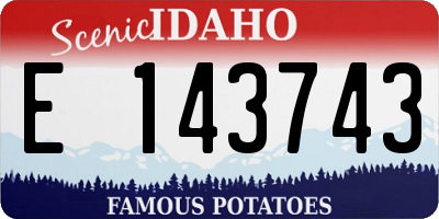 ID license plate E143743
