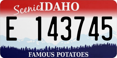 ID license plate E143745