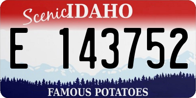 ID license plate E143752