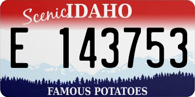 ID license plate E143753