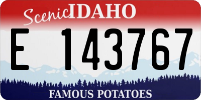 ID license plate E143767