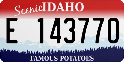 ID license plate E143770