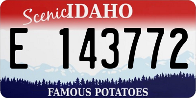 ID license plate E143772
