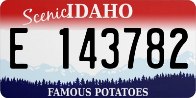 ID license plate E143782