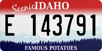 ID license plate E143791