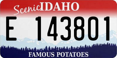ID license plate E143801