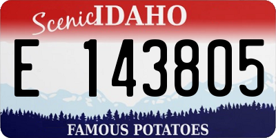 ID license plate E143805