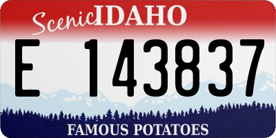ID license plate E143837