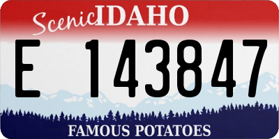ID license plate E143847