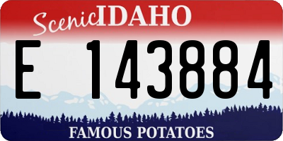 ID license plate E143884