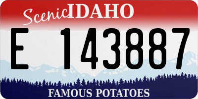 ID license plate E143887
