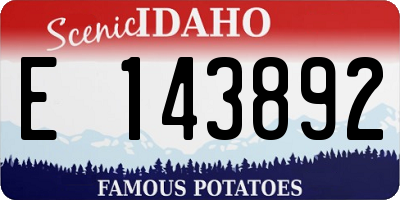 ID license plate E143892
