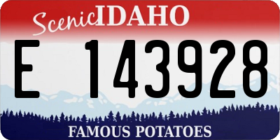 ID license plate E143928