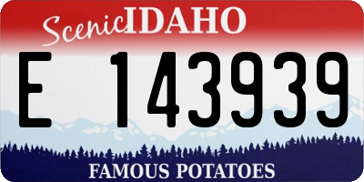 ID license plate E143939