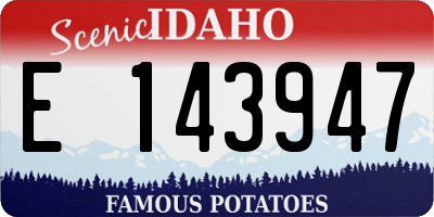ID license plate E143947