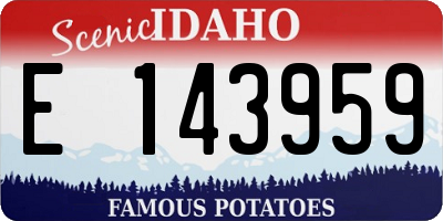 ID license plate E143959