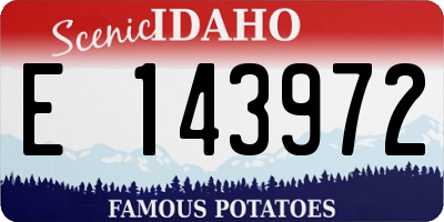 ID license plate E143972