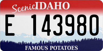 ID license plate E143980