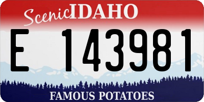 ID license plate E143981