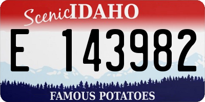 ID license plate E143982
